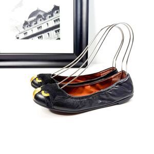 Marc by Marc Jacobs Women's Black Leather Cat Ballet Flats Size 36EU
